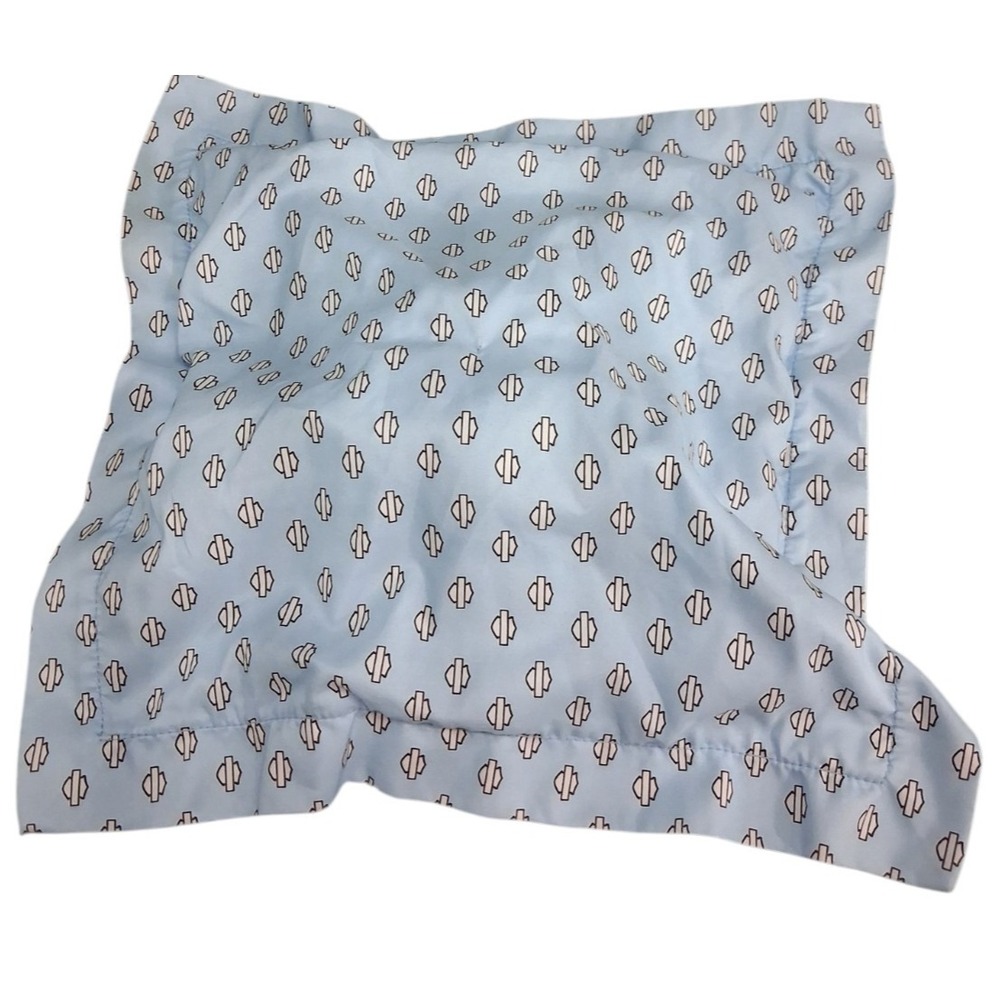 Harley-Davidson Baby Security Blanket Lovey Dog Blue/Brown Embroidered 13.5 in - Picture 2 of 8